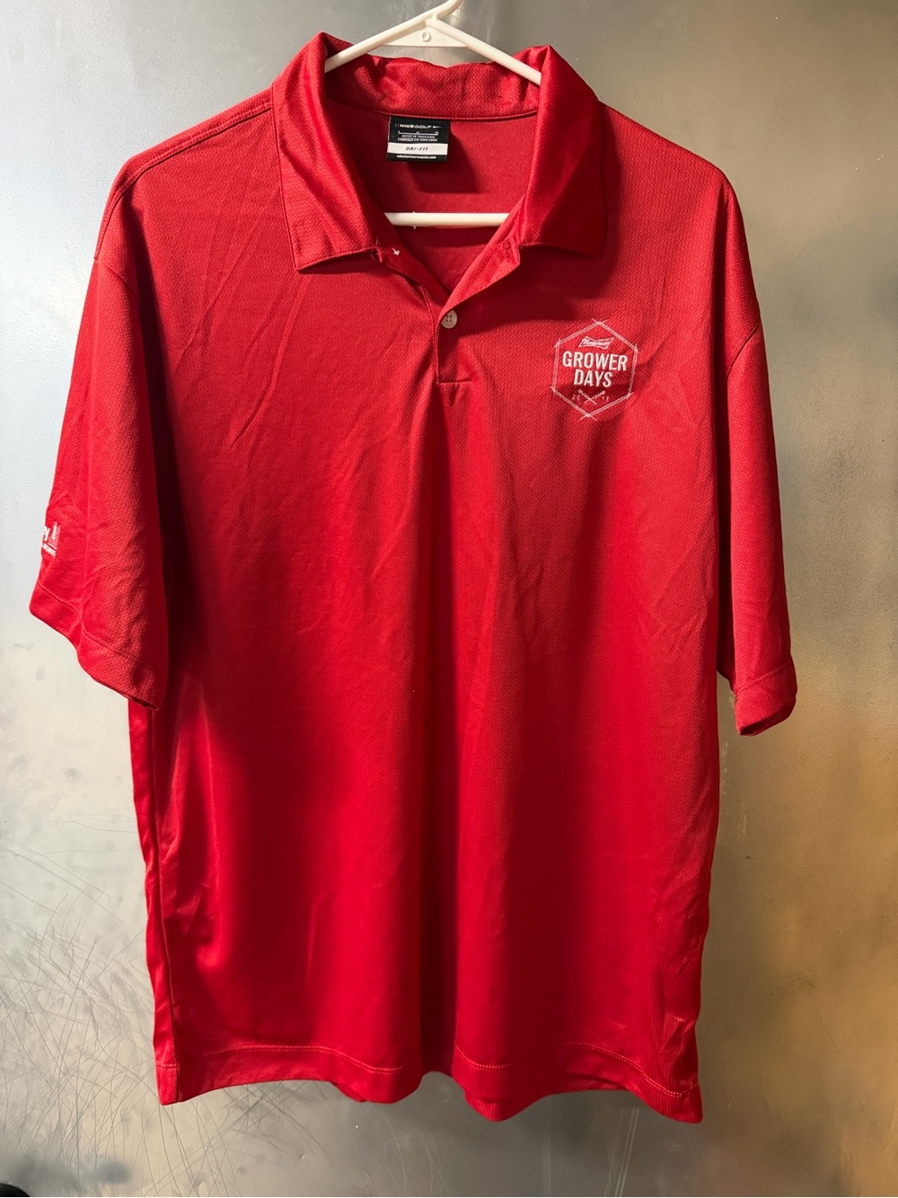 Nike Red Men's Golf Polo with Embroidered Grower Days Logo